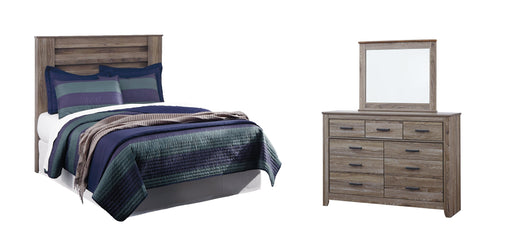 Zelen Full Panel Headboard with Mirrored Dresser Royal Furniture