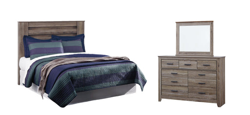 Zelen King/California King Panel Headboard with Mirrored Dresser Royal Furniture