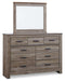 Zelen Queen/Full Panel Headboard with Mirrored Dresser, Chest and Nightstand Royal Furniture