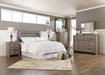 Zelen Queen/Full Panel Headboard with Mirrored Dresser, Chest and Nightstand Royal Furniture