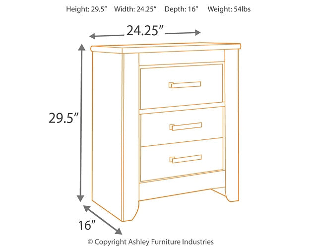 Zelen Two Drawer Night Stand Royal Furniture