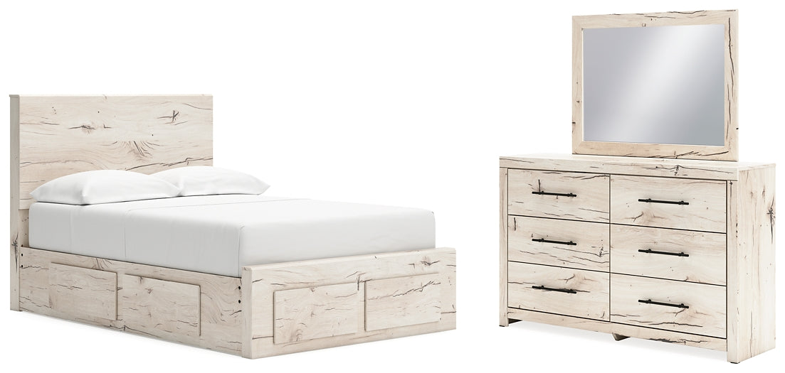 Lawroy Full Panel Storage Bed with Mirrored Dresser