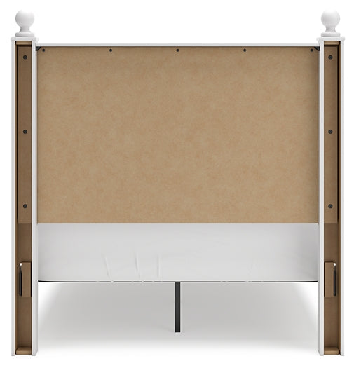 Mollviney Full Panel Headboard with Mirrored Dresser and 2 Nightstands