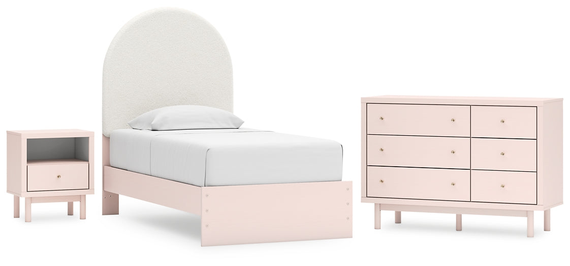 Wistenpine Twin Panel Bed with Dresser and Nightstand