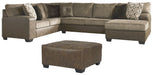 Abalone 3-Piece Sectional with Ottoman Royal Furniture