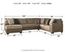 Abalone 3-Piece Sectional with Ottoman Royal Furniture