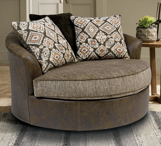 Abalone Oversized Swivel Accent Chair Royal Furniture