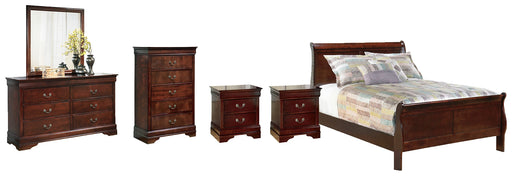 Alisdair Full Sleigh Bed with Mirrored Dresser, Chest and 2 Nightstands Royal Furniture