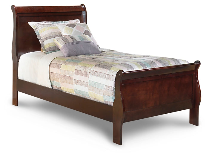 Alisdair Twin Sleigh Bed with Mirrored Dresser and 2 Nightstands Royal Furniture