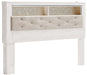 Altyra King Bookcase Headboard with Mirrored Dresser, Chest and Nightstand Royal Furniture