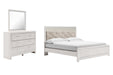 Altyra King Panel Bed with Mirrored Dresser Royal Furniture