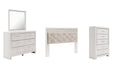 Altyra King Panel Headboard with Mirrored Dresser and Chest Royal Furniture