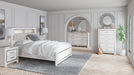 Altyra Queen Bookcase Headboard with Mirrored Dresser, Chest and 2 Nightstands Royal Furniture