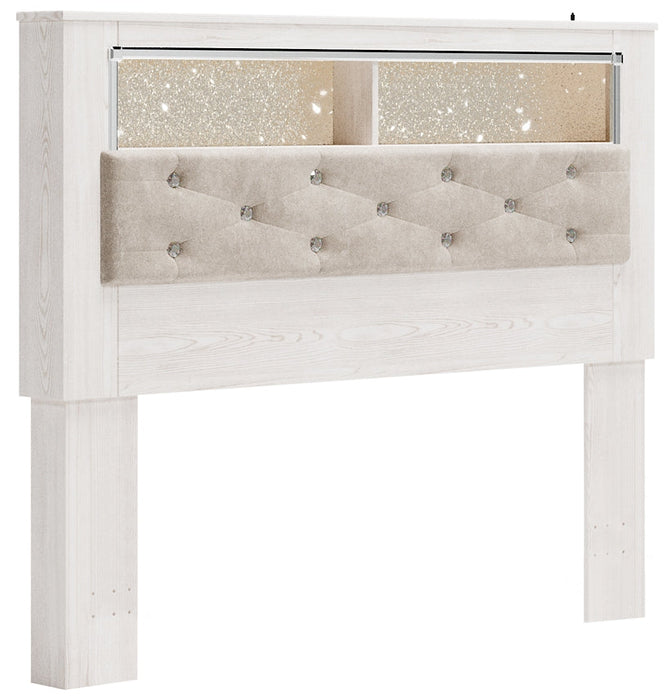 Altyra Queen Bookcase Headboard with Mirrored Dresser, Chest and Nightstand Royal Furniture