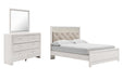 Altyra Queen Panel Bed with Mirrored Dresser Royal Furniture