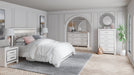 Altyra Queen Panel Bed with Mirrored Dresser and 2 Nightstands Royal Furniture