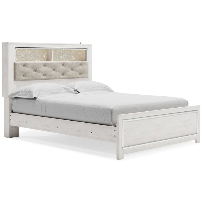 Altyra Queen Panel Bookcase Bed with Mirrored Dresser, Chest and Nightstand Royal Furniture