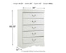 Anarasia Five Drawer Chest Royal Furniture