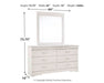 Anarasia Full Sleigh Headboard with Mirrored Dresser Royal Furniture