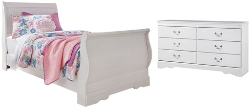 Anarasia Twin Sleigh Bed with Dresser Royal Furniture