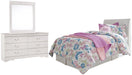 Anarasia Twin Sleigh Headboard with Mirrored Dresser Royal Furniture