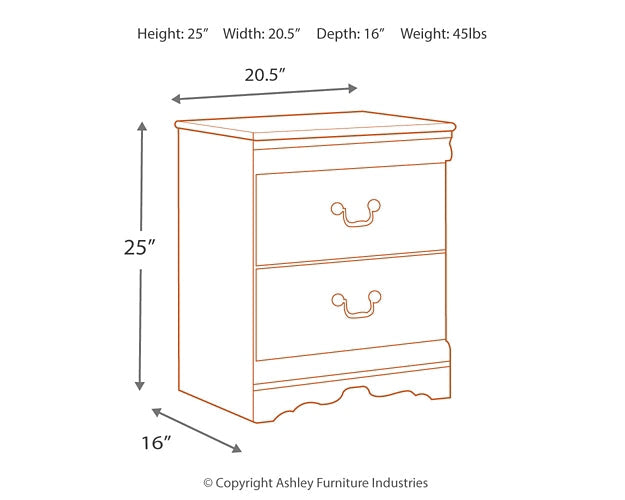 Anarasia Two Drawer Night Stand Royal Furniture