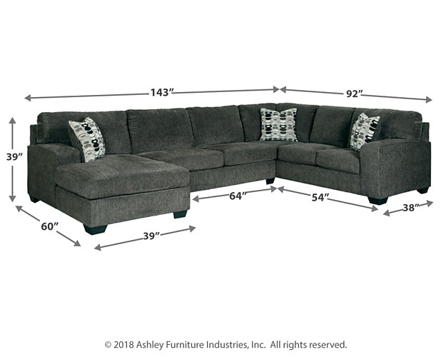 Ballinasloe 3-Piece Sectional with Ottoman Royal Furniture