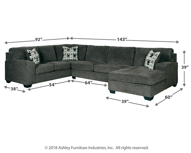 Ballinasloe 3-Piece Sectional with Ottoman Royal Furniture