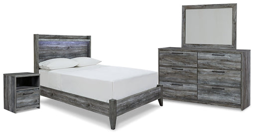 Baystorm Full Panel Bed with Mirrored Dresser and Nightstand Royal Furniture