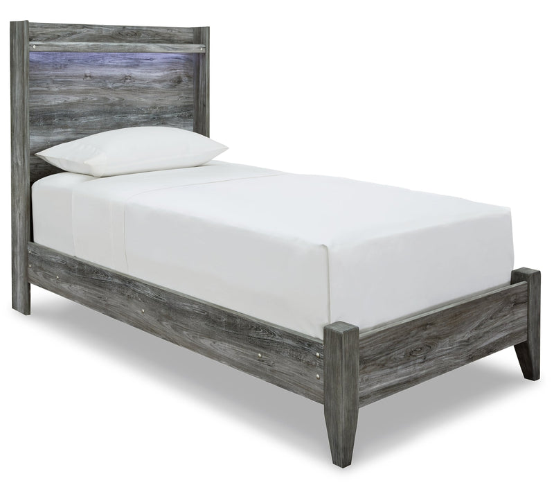 Baystorm Twin Panel Bed with Mirrored Dresser Royal Furniture