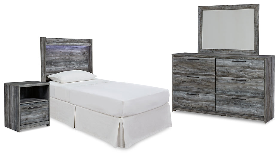 Baystorm Twin Panel Headboard with Mirrored Dresser and Nightstand Royal Furniture