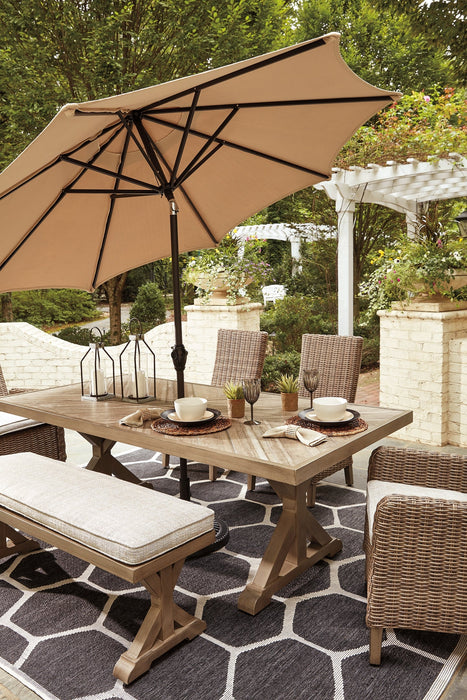 Beachcroft Outdoor Dining Table and 4 Chairs and Bench Royal Furniture