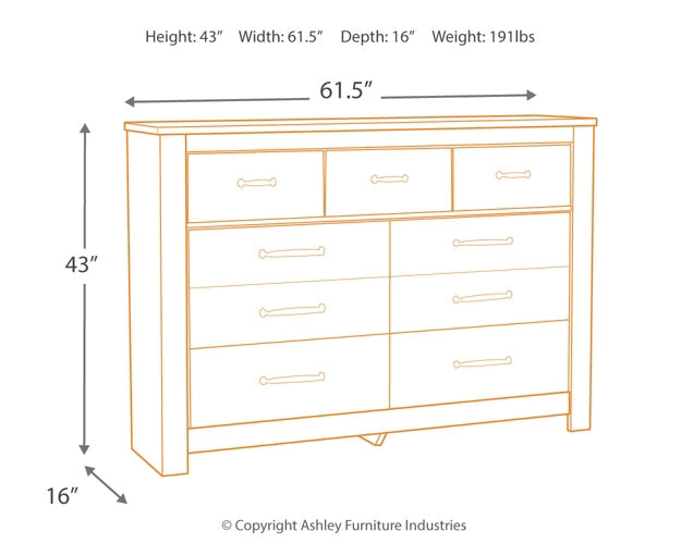 Bellaby King Crossbuck Panel Bed with Dresser Royal Furniture