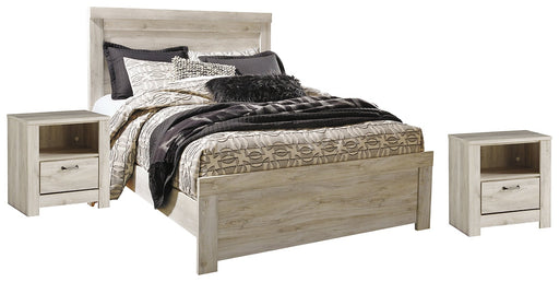 Bellaby Queen Panel Bed with 2 Nightstands Royal Furniture