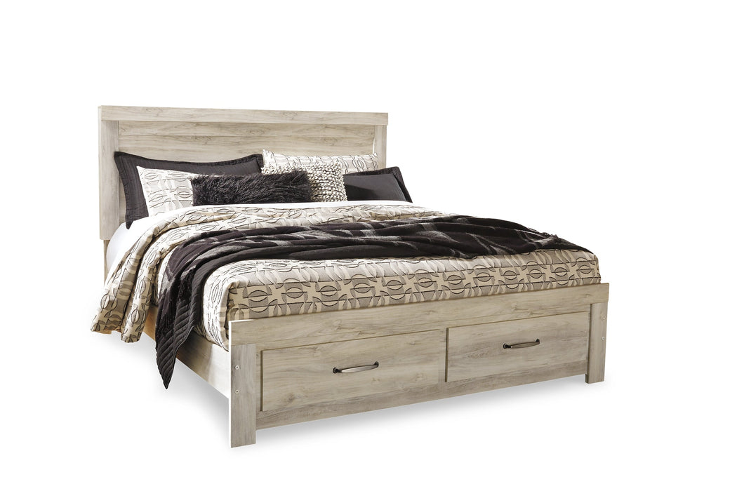 Bellaby Queen Platform Bed with 2 Storage Drawers with Mirrored Dresser, Chest and 2 Nightstands Royal Furniture