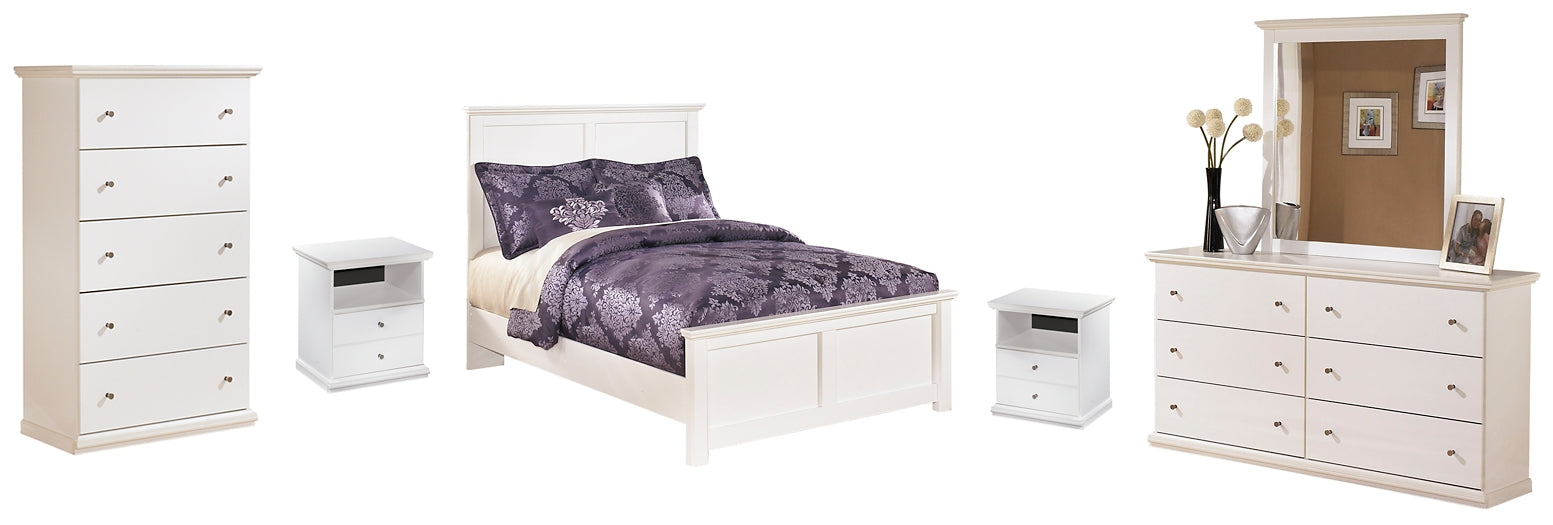 Bostwick Shoals Full Panel Bed with Mirrored Dresser, Chest and 2 Nightstands Royal Furniture