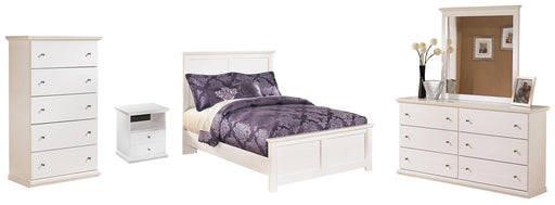 Bostwick Shoals Full Panel Bed with Mirrored Dresser, Chest and Nightstand Royal Furniture