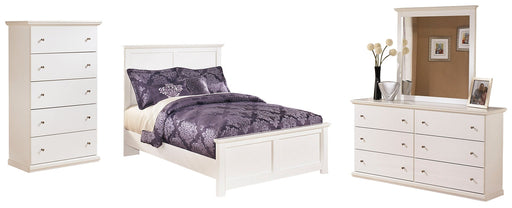 Bostwick Shoals Full Panel Bed with Mirrored Dresser and 2 Nightstands Royal Furniture