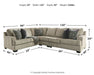 Bovarian 3-Piece Sectional with Ottoman Royal Furniture