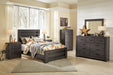 Brinxton Full Panel Bed with Mirrored Dresser, Chest and 2 Nightstands Royal Furniture