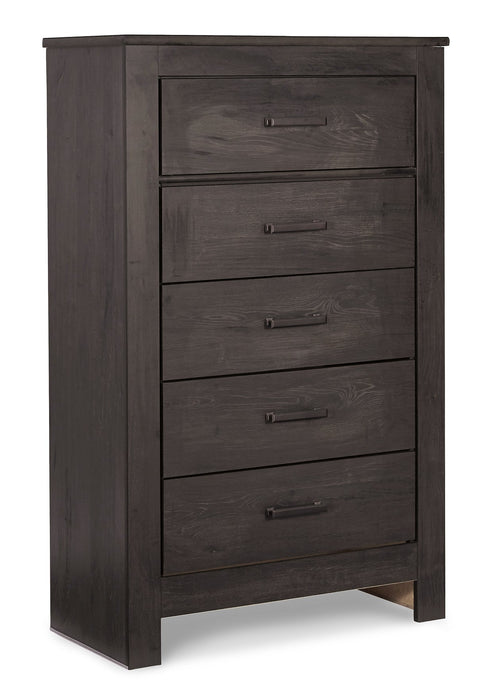 Brinxton Full Panel Bed with Mirrored Dresser, Chest and 2 Nightstands Royal Furniture