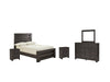 Brinxton Full Panel Bed with Mirrored Dresser and 2 Nightstands Royal Furniture