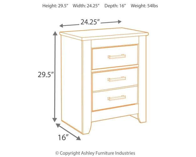 Brinxton Full Panel Bed with Nightstand Royal Furniture