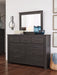 Brinxton Full Panel Headboard with Mirrored Dresser, Chest and 2 Nightstands Royal Furniture