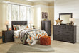 Brinxton Full Panel Headboard with Mirrored Dresser Royal Furniture