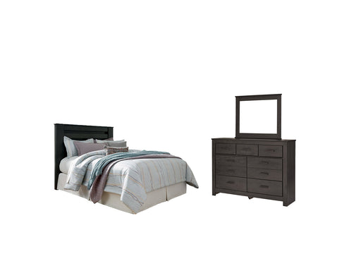 Brinxton King/California King Panel Headboard with Mirrored Dresser Royal Furniture