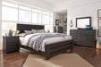 Brinxton King Panel Bed with Mirrored Dresser, Chest and Nightstand Royal Furniture