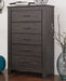 Brinxton Queen/Full Panel Headboard with Mirrored Dresser, Chest and 2 Nightstands Royal Furniture