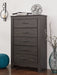 Brinxton Queen/Full Panel Headboard with Mirrored Dresser and Chest Royal Furniture