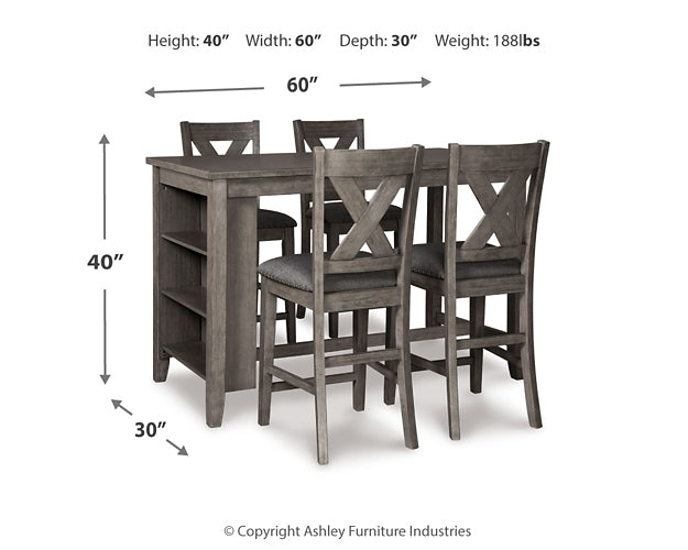 Caitbrook Counter Height Dining Table and 4 Barstools Royal Furniture